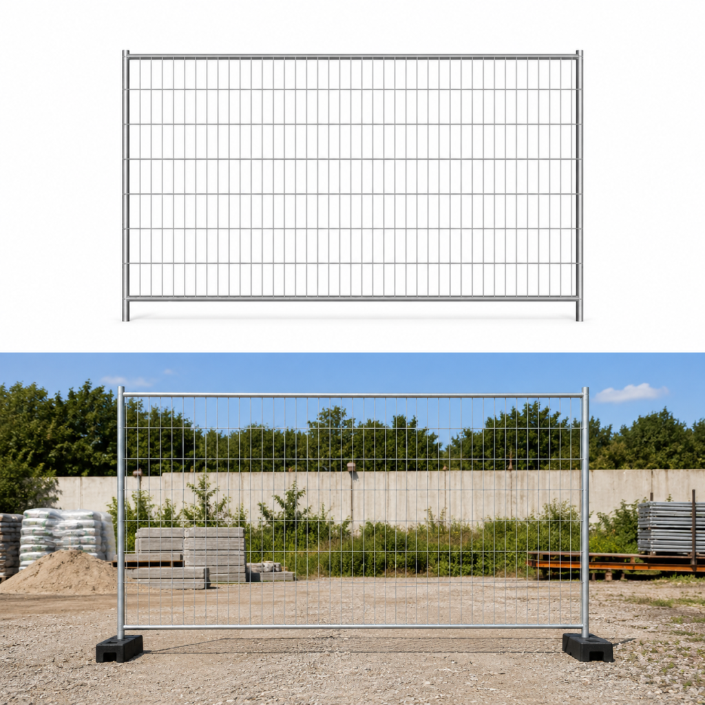 Bauzaun Mobilzaun EKO 3434 x 2000 mm verzinkt — mobiles Bauzaunelement
