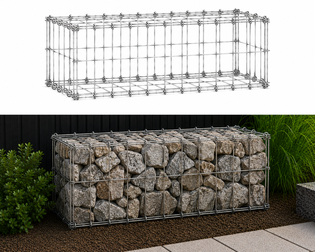 Gabionokkorb 1,0 x 0,5 x 0,5 m Vertikal — Masche 50 x 100 mm