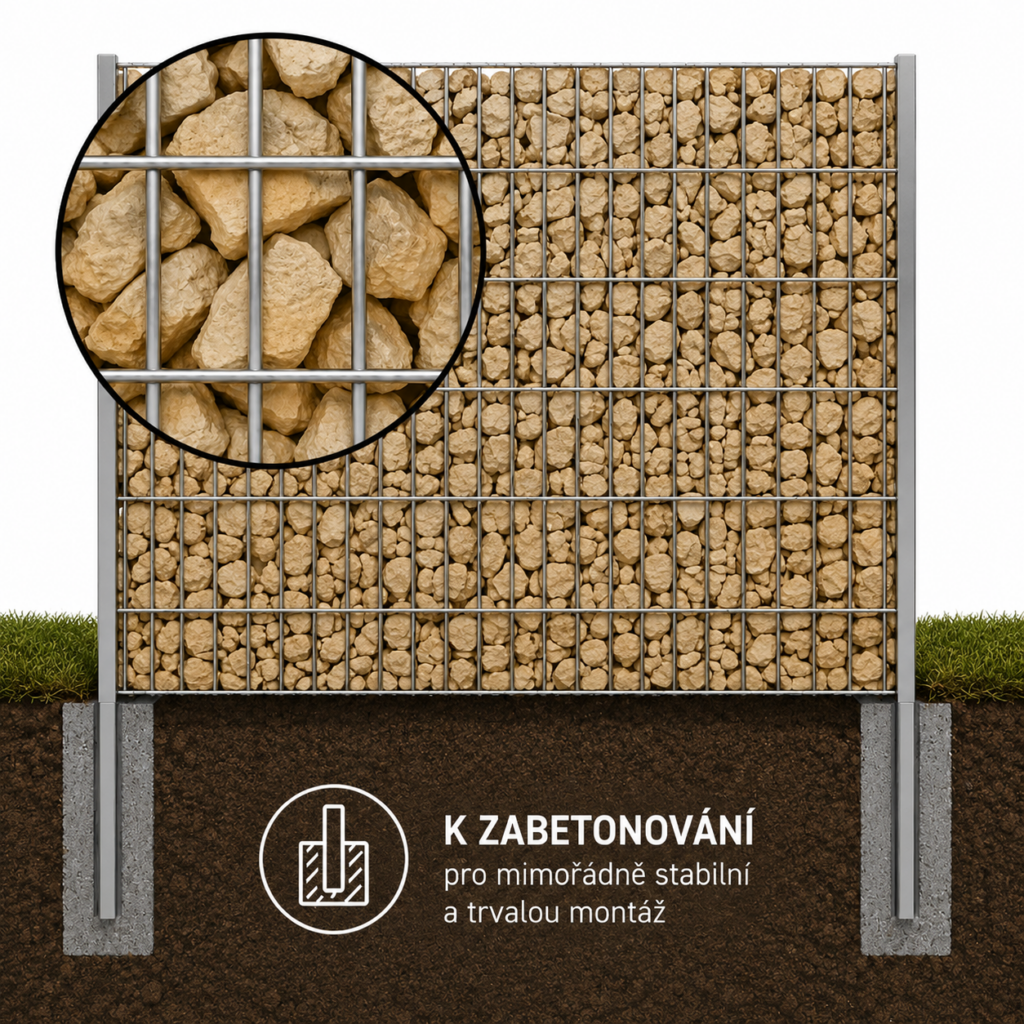 ALPIN gabionkerítés betonozáshoz